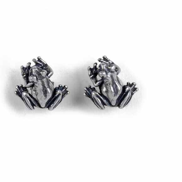 S925 SINGLE ACCENT Frog Ear Nail Rock Personality Earring - Picture 6 of 6